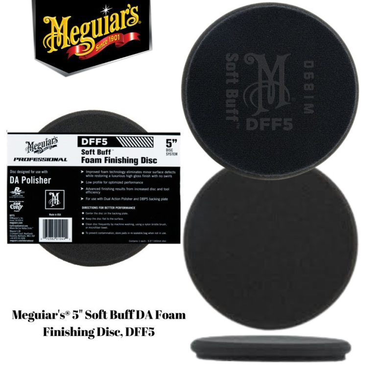 Meguiars DFF5 Soft Buff DA Foam FINISHING Disc 5″ , Pad Poles 5 inch - Carwash Studio Garage