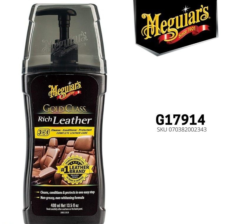 Meguiars Gold Class Rich Leather GEL 400ml Conditioner Jok Kulit Mobil - Carwash Studio Garage