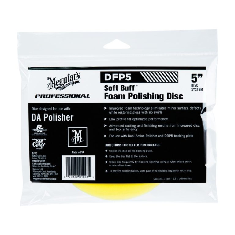 Meguiars DFP5 Soft Buff DA Foam POLISHING Disc 5″ , Pad Poles 5 inch - Carwash Studio Garage