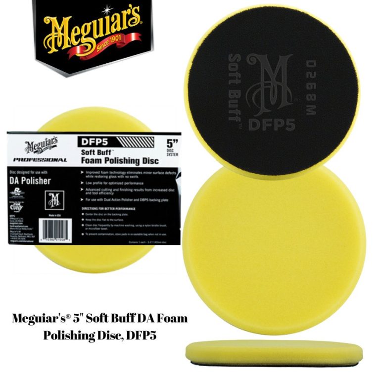 Meguiars DFP5 Soft Buff DA Foam POLISHING Disc 5″ , Pad Poles 5 inch - Carwash Studio Garage