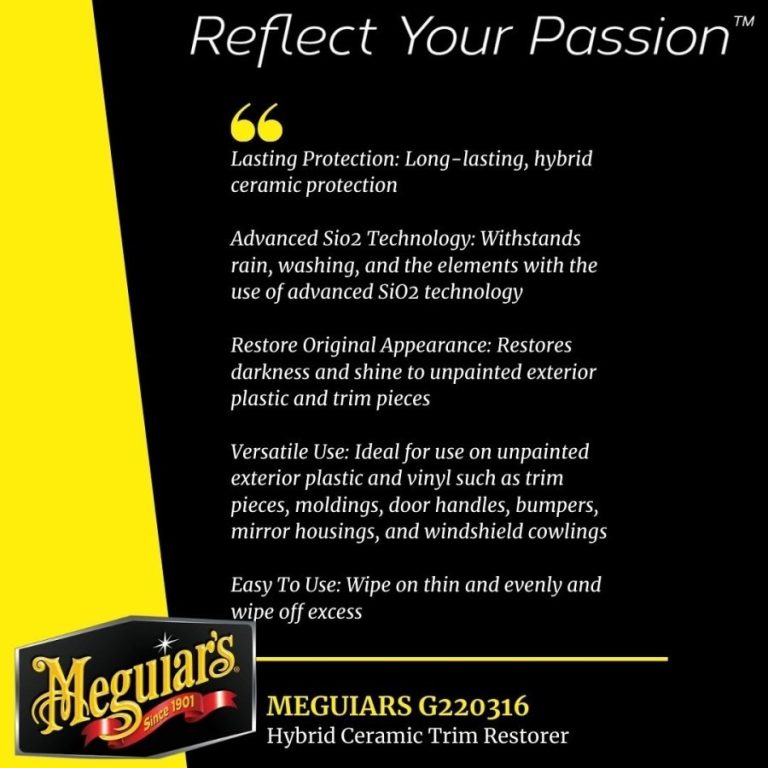 Meguiars Hybrid Ceramic Trim Restorer 473ml, Coating Plastic Exterior - Carwash Studio Garage