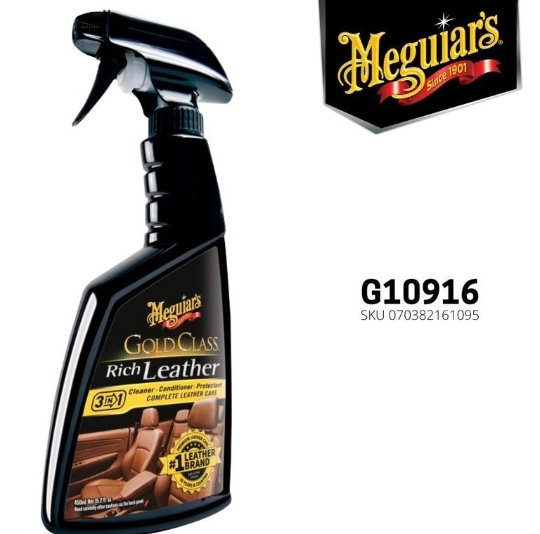 Meguiars Gold Class Rich Leather SPRAY, Pembersih & Proteksi Jok Kulit - Carwash Studio Garage