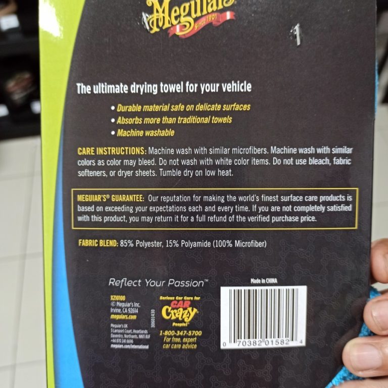 Meguiars – Meguiar’s X210100 Supreme Shine Drying Towel, Lap Pengering - Carwash Studio Garage