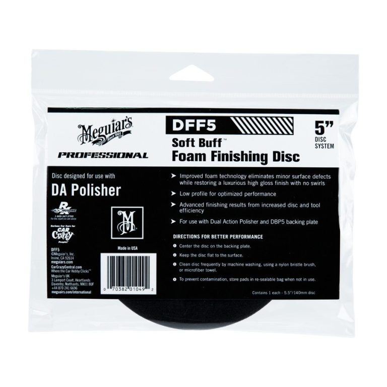 Meguiars DFF5 Soft Buff DA Foam FINISHING Disc 5″ , Pad Poles 5 inch - Carwash Studio Garage